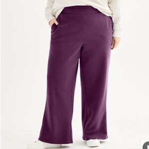 Tek Gear Ultrasoft Fleece Wide Leg Pants With Pockets
